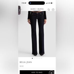 Alice + Olivia Black Flare Jeans
